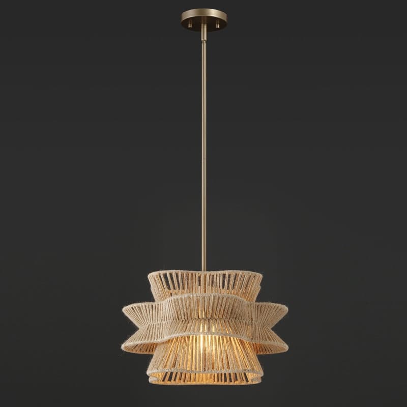 Acroma 1-light Farmhouse Coastal Woven Chandelier for Dining Room - 16'' D * 61'' H