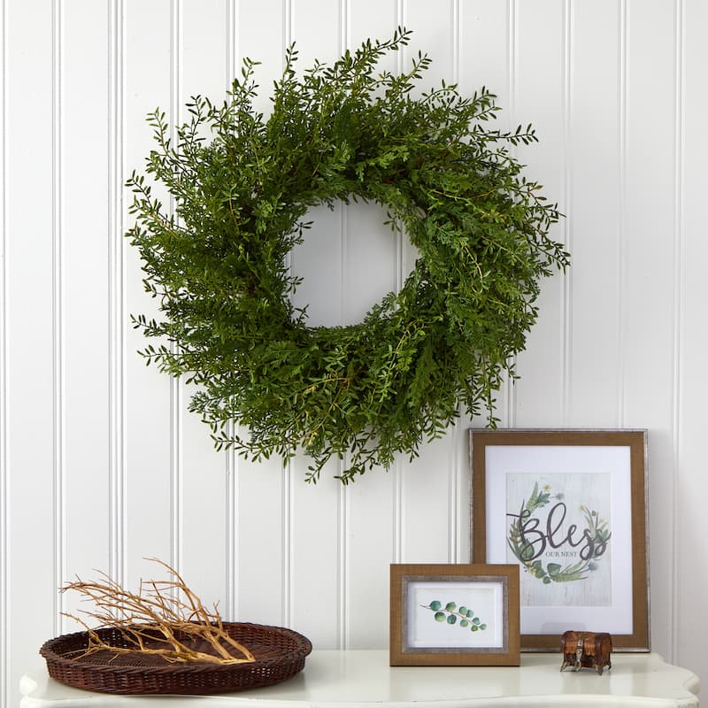 27" Mixed Grass Artificial Wreath