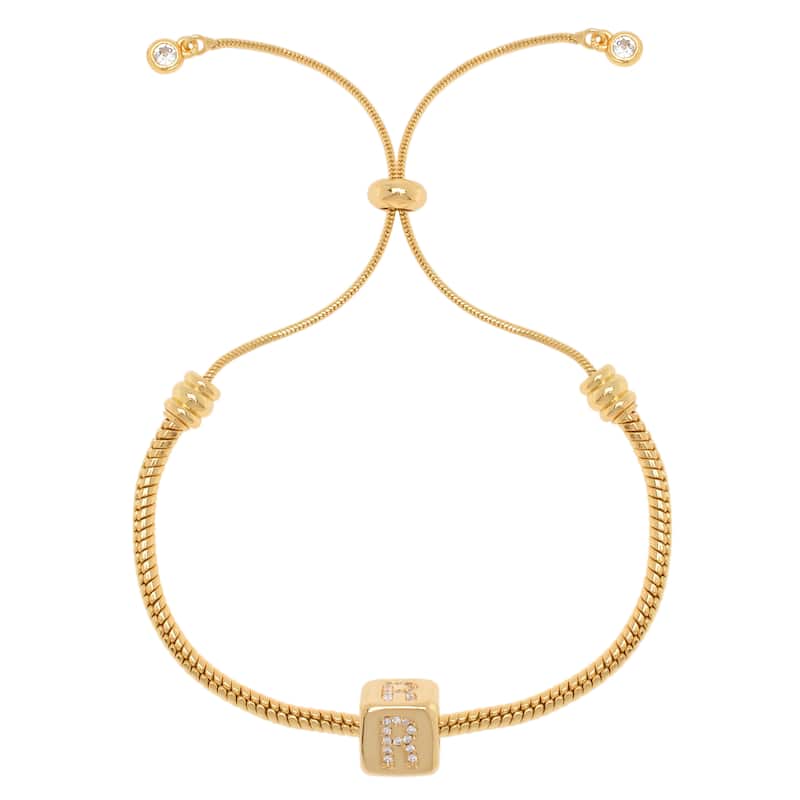 Victoria Townsend Gold Plated Initial Adjustable Bracelet - R