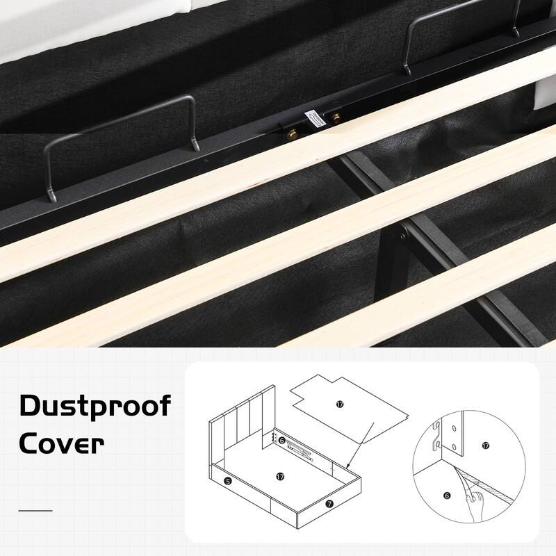 Plywood Frame Full Upholstered Platform Bed