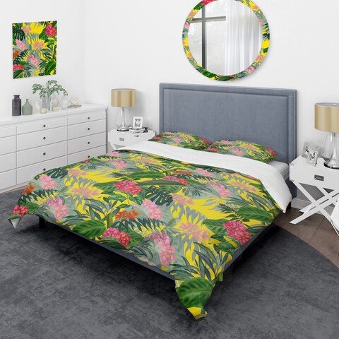 Designart 'Tropical Pattern III' Tropical Duvet Cover Set