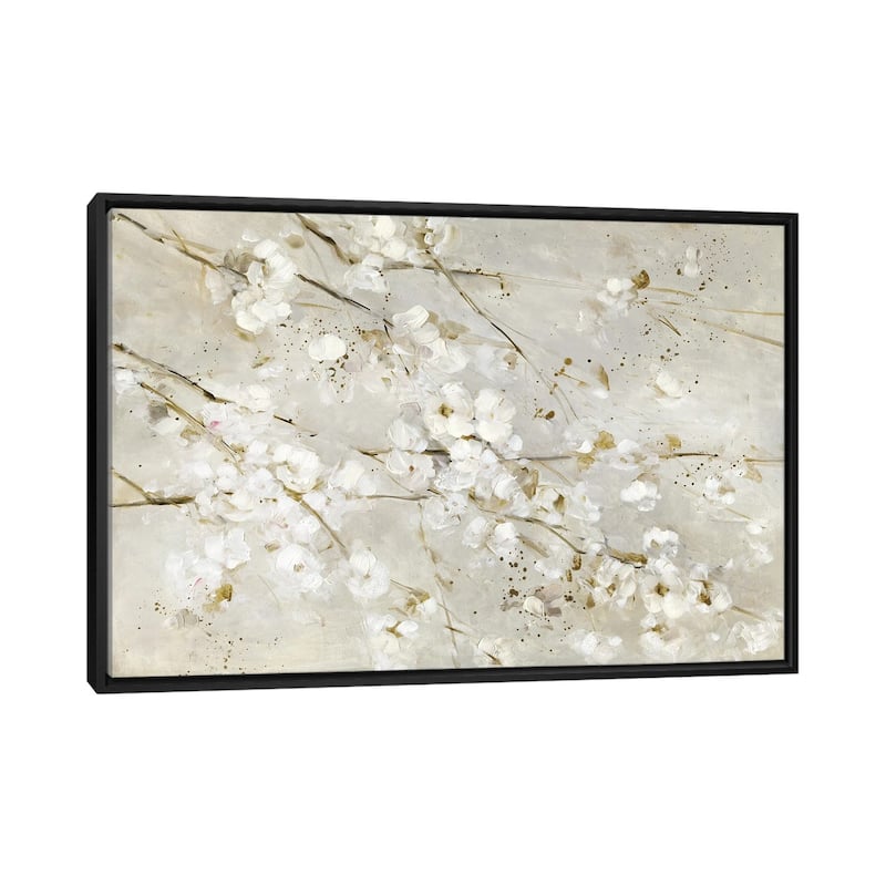 iCanvas "Soft Spring Blossoms" by Sally Swatland Framed Canvas Print - Black - 26x40