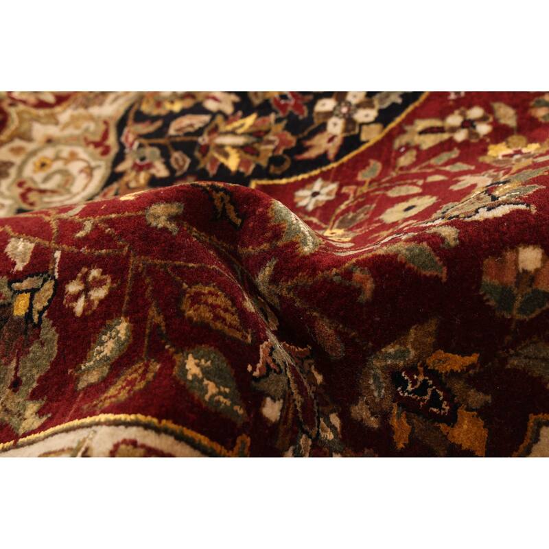 ECARPETGALLERY Hand-knotted Mirzapur Dark Red Silk, Wool Rug - 5'10 x 8'10