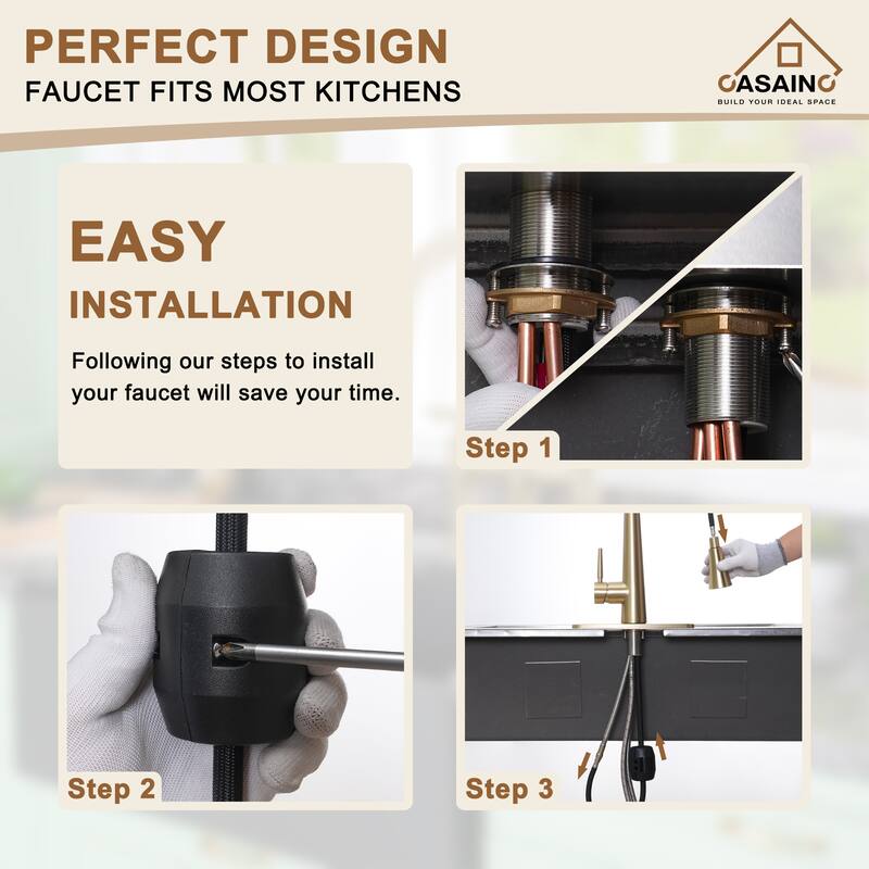 Single Handle Pull Down Sprayer Kitchen Faucet