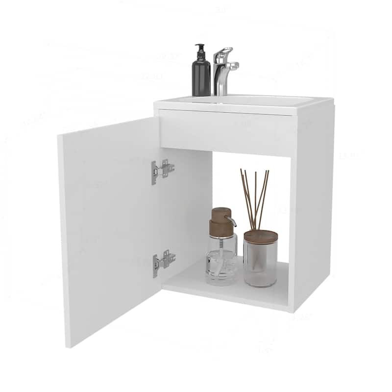 Stylish Bathroom Vanity with Integrated Sink and Spacious Storage