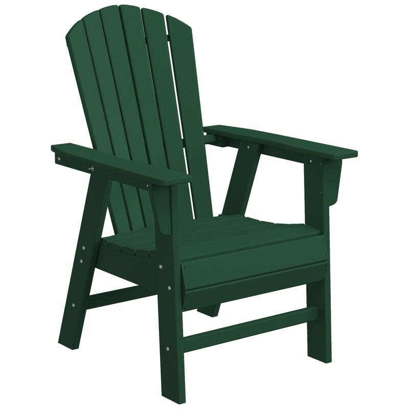 Altura Hdpe All Weather Outdoor Patio Adirondack Dining Chair - Dark Green