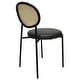 preview thumbnail 47 of 92, Leisuremod Euston Modern Velvet/Leather Dining Chair - Minimalist Wicker Back Accent Chair for Home Living Room & Kitchen