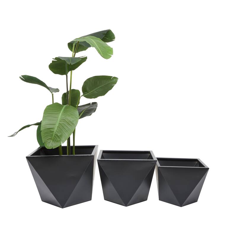 Metal Modern Planters (Set of 3) - S/3 18", 16", 15"W