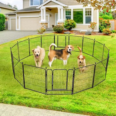 GARPROVM 16 Panels 32" Height Dog Playpen Heavy Duty Pet Fence Indoor Outdoor - 16 Panels 32" H