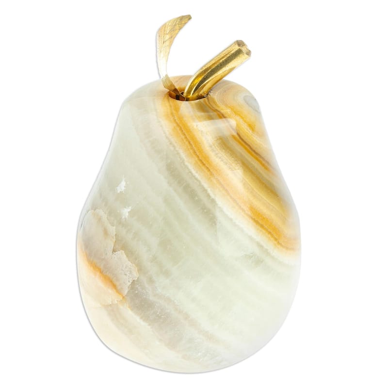 Novica Handmade Eris Pear Onyx Sculpture