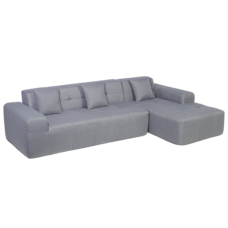Outdoor Modern Sectional Sofa with L-Shape Chaise, Minimalist Modular Couch, No Assembly Required