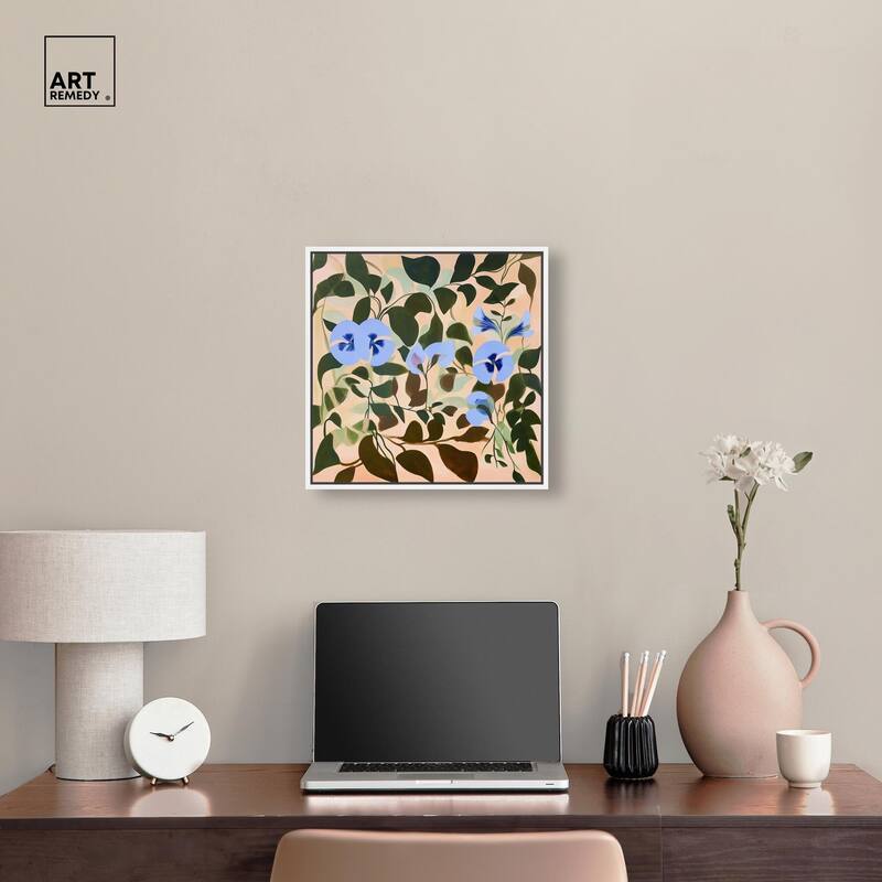 Naive Blue Flowers Canvas by Art Remedy