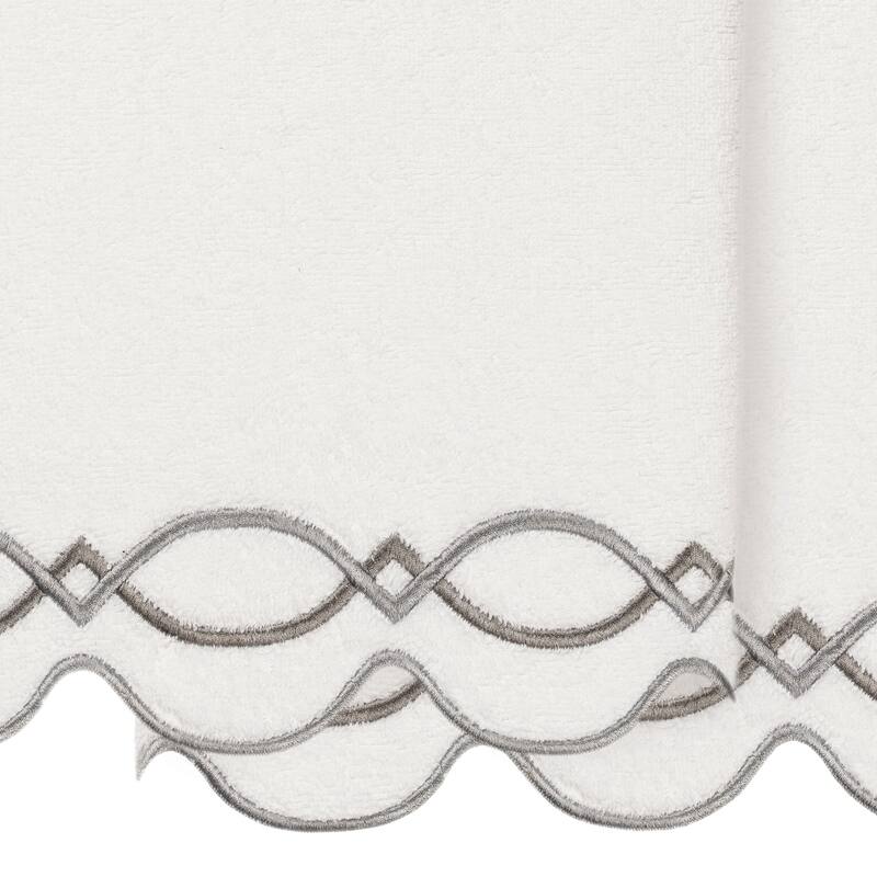 Authentic Hotel and Spa 100% Turkish Cotton DIAMOND CHAIN Scallop Embellished Towel Collection