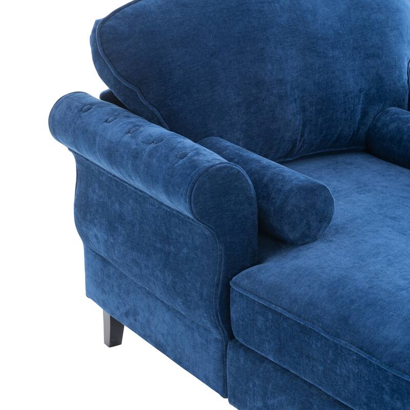 Oversized Chaise Lounge Indoor,Chenille Single Sofa Bed with Wide Seat,Upholstered Lazy Sleeper Armchair