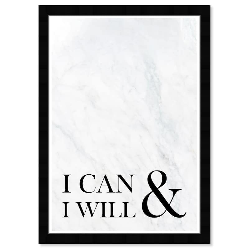 Wynwood Studio 'Can Will' Typography and Quotes White Wall Art Framed Print