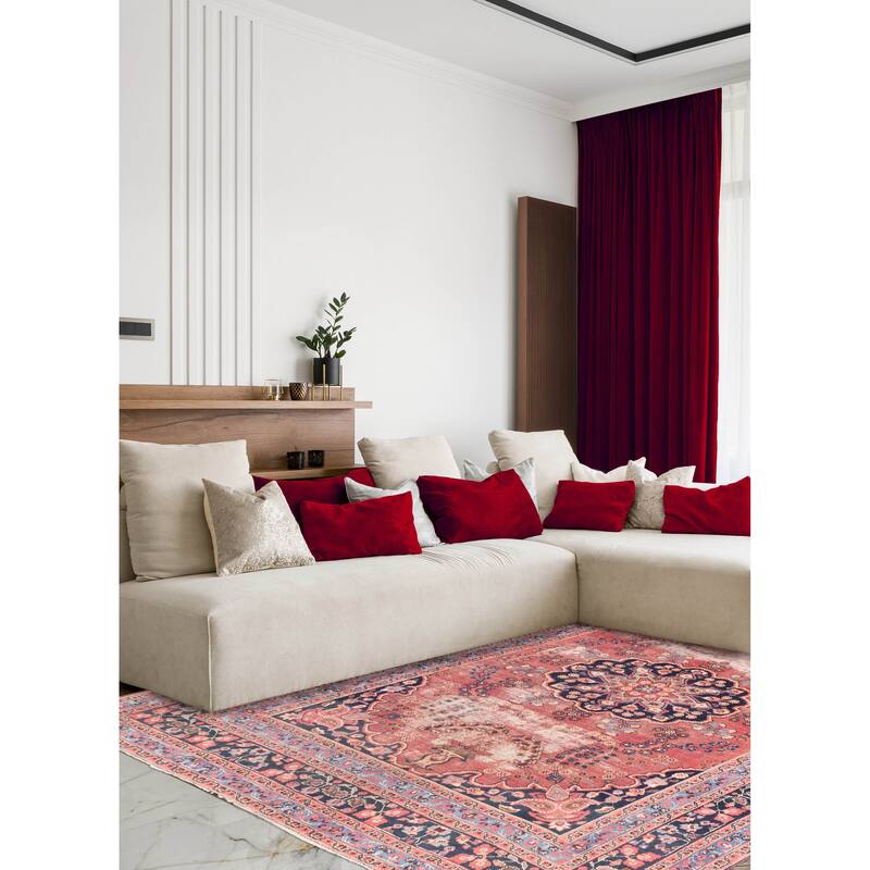 ECARPETGALLERY Hand-knotted Antalya Vintage Red Wool Rug - 6'4 x 9'5