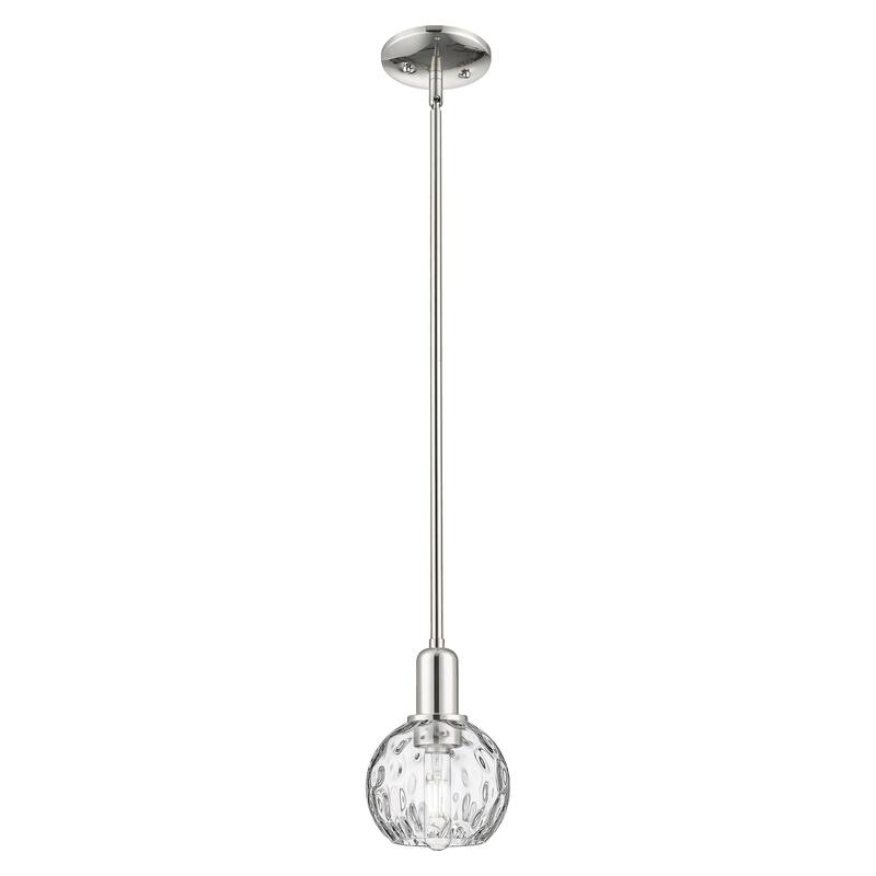 Innovations Lighting Endless Possibilities Arcadia - Athens Water Glass - 1 Light 6" Stem Hung Mini Pendant - Clear Water Glass/Polished Nickel