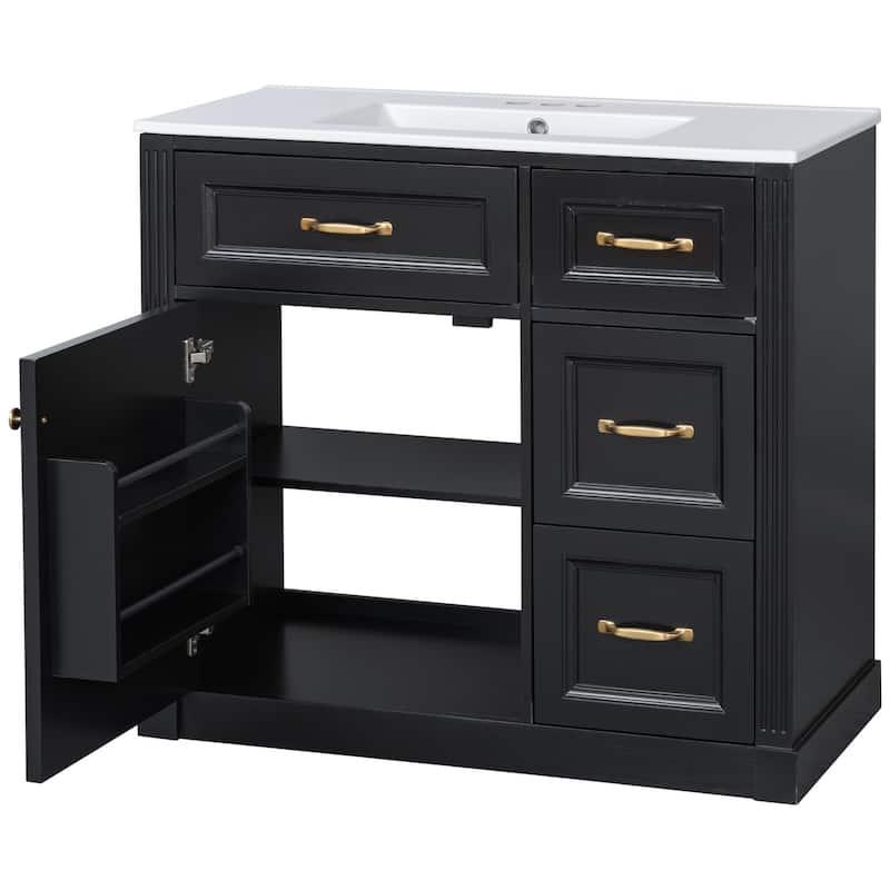 Bathroom Vanity with Sink, Cabinet with Drawers