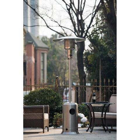 Outdoor Patio Propane Heater with Portable Wheels 47,000 BTU 88 inch Standing Gas Outside Heater