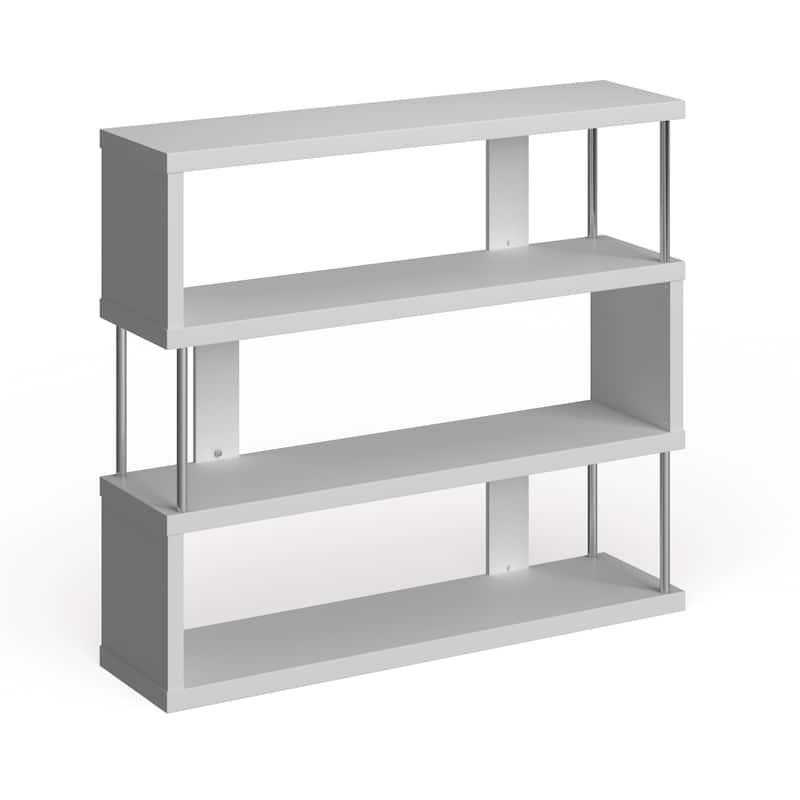 Porch & Den Hanalei Alternating 3-tier Modern Shelf - White
