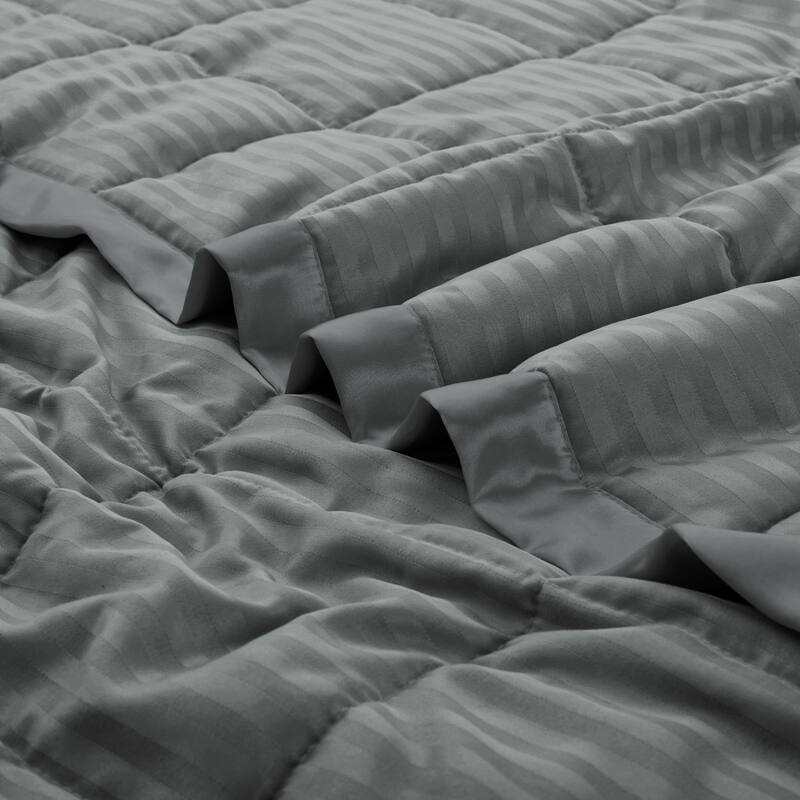Hotel Quality Luxury Lightweight Jacquard Soft Bed Blanket with Satin Trim, Cozy and Warm