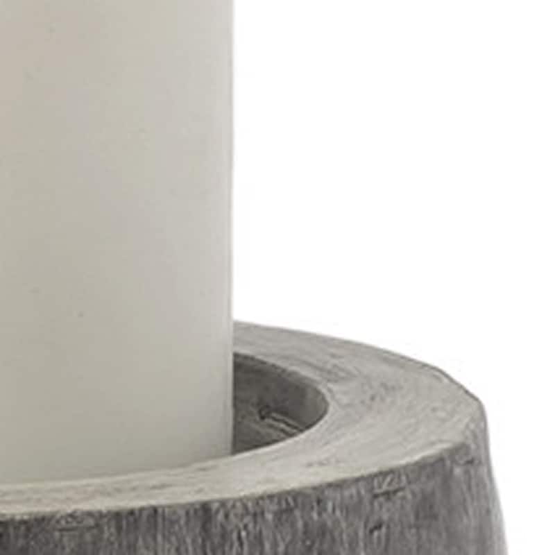 7" Gray Distressed Abstract Ceramic Tabletop Pillar Candle Holder