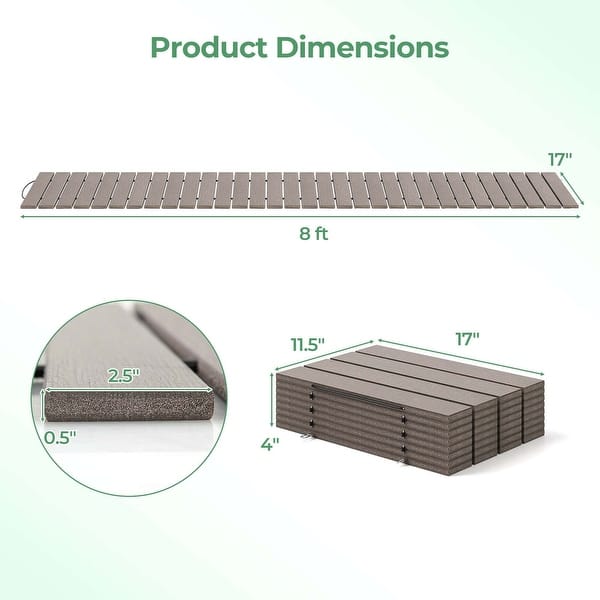 Costway 8 FT Outdoor Pathway with HDPE Frame Non-slip Surface Metal - See Details
