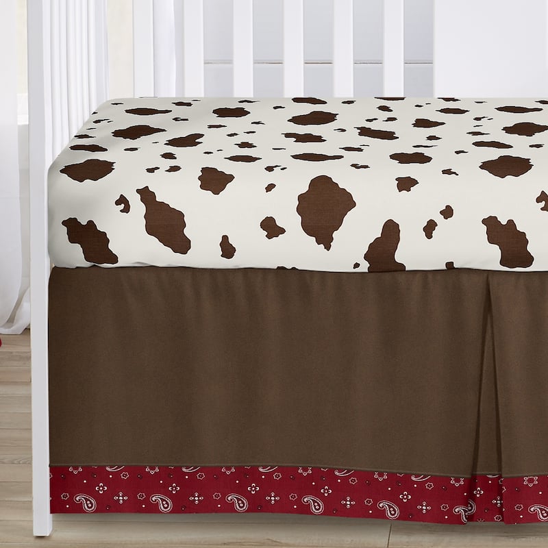 Brown Western Cowboy Boy Girl Neutral Sweet Jojo Designs 6p Crib Bedding + BreathableBaby Breathable Mesh Liner Cow