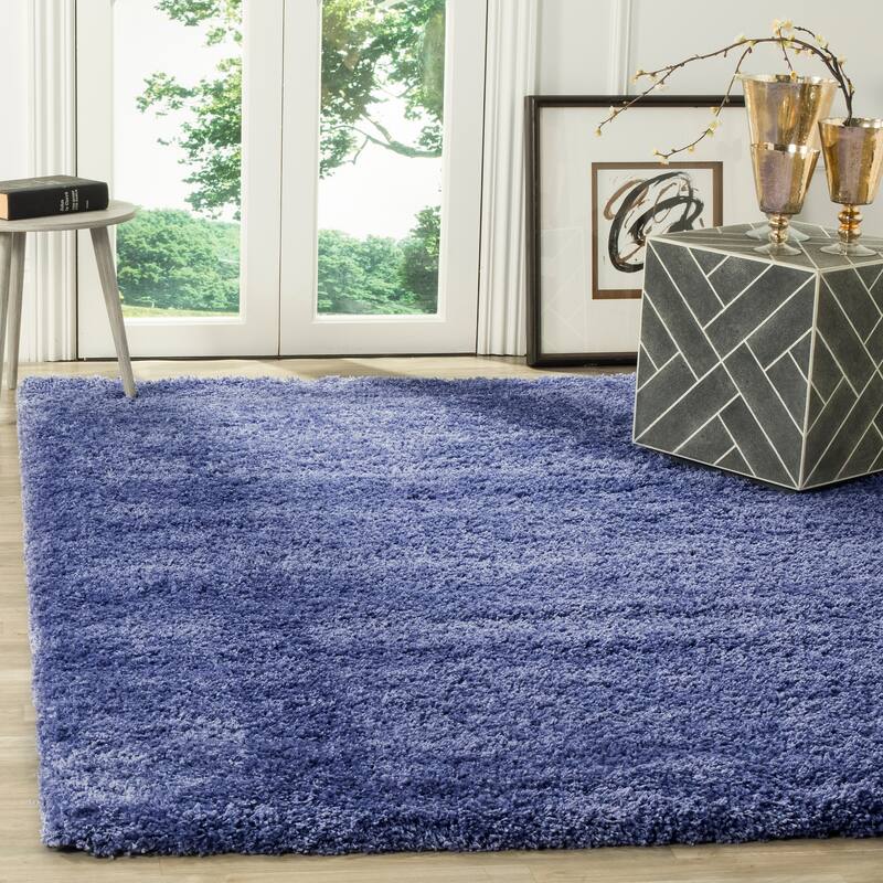 SAFAVIEH California Premium Shag Izat 2-inch Thick Area Rug - 5'3" x 7'6" - Periwinkle