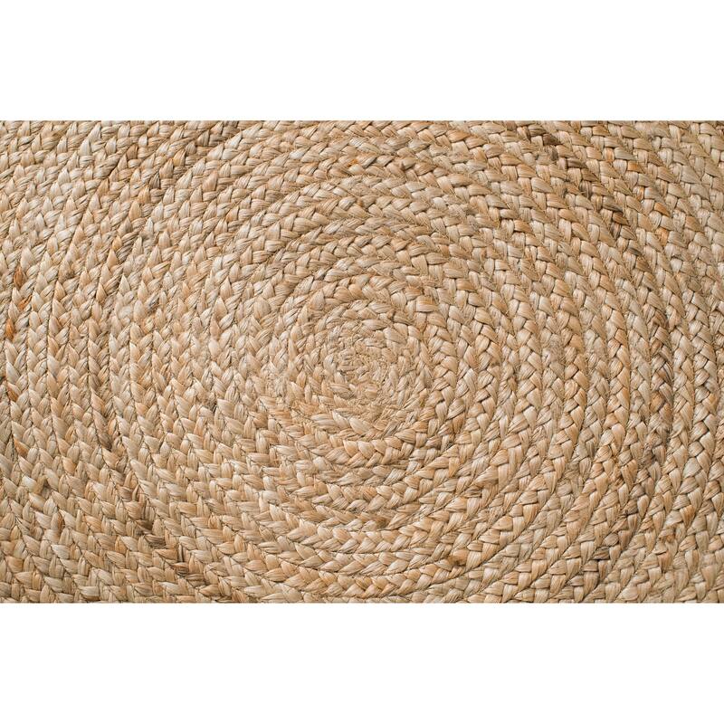 Jani Tara Ivory Rings Jute Rug - Kerala Jute Design, Sunshine Color, 6 Feet