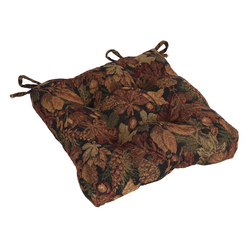 16-inch Square Woven Tapestry Tufted Chair Cushions (Set of 2 or 4) - 16 x 16