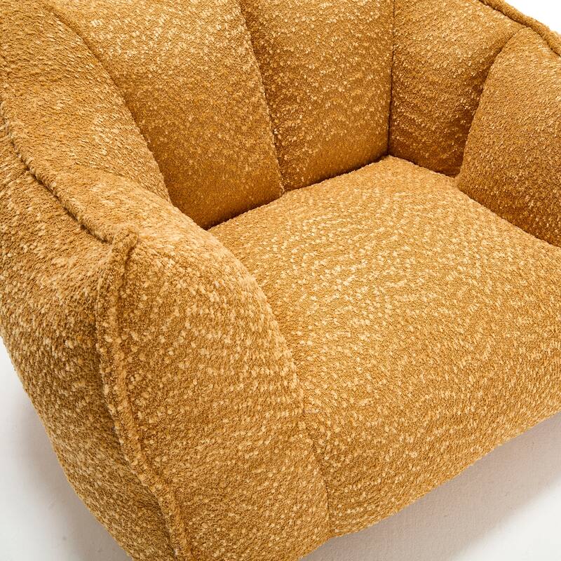 Chenille Square Lounge Chair with Armrests and High Resilience Foam Seat