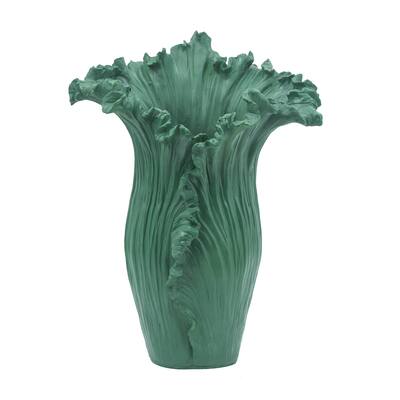 Floral Vase - 12" x 8.3" x 15.5" - Green
