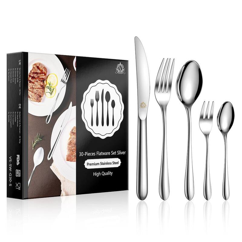 vancasso 18/10 Stainless Steel Silverware Set, Flatware Service for 6 or 12