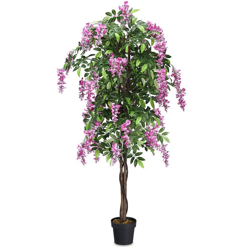 Artificial Wisteria Tree 6FT Indoor Outdoor with Adjustable Branches - 1-Pcs