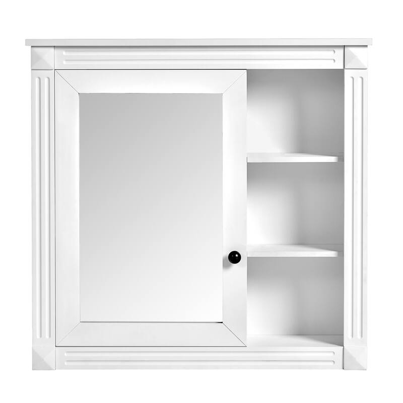 Medicine Cabinet with Mirror, Bathroom Wall Cabinet with Open Shelves & Mirror Door, Multifunctional Hang Storage Cabinet