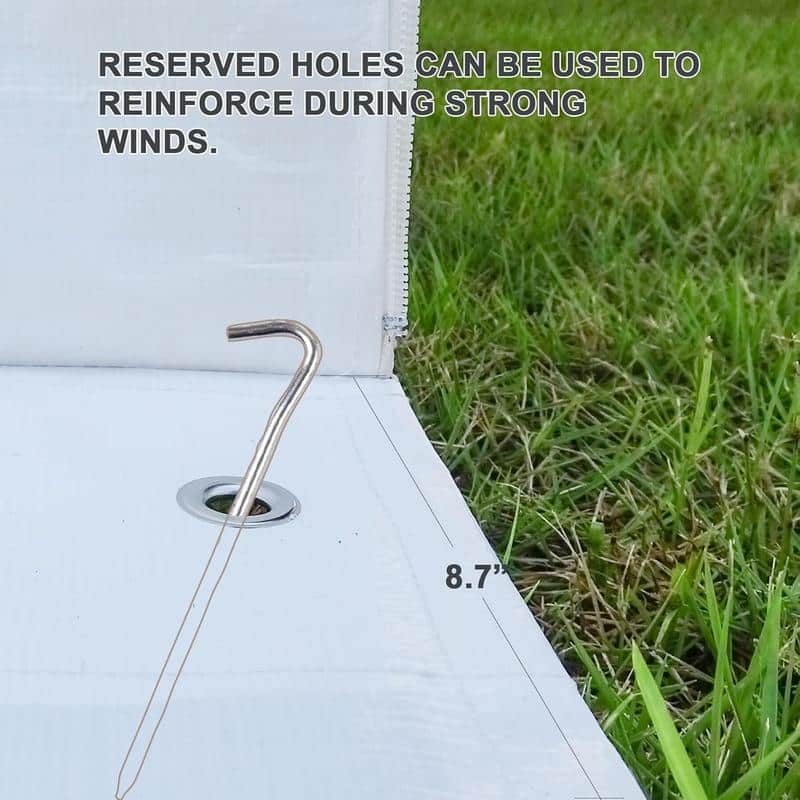 Domi 8' x 8' Universal Winter Gazebo Cover, All Season Waterproof Enclosed Cover with Sidewalls & Ventilated Mesh Windows, White