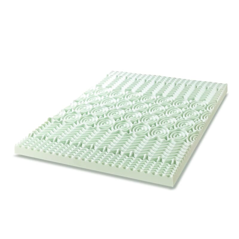 4 Inch 5-Zone Memory Foam Mattress Topper with Calming Green Tea Infusion