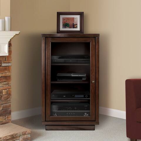 Bell'O Dark Espresso Wood A/V Media Cabinet with Adjustable Shelves