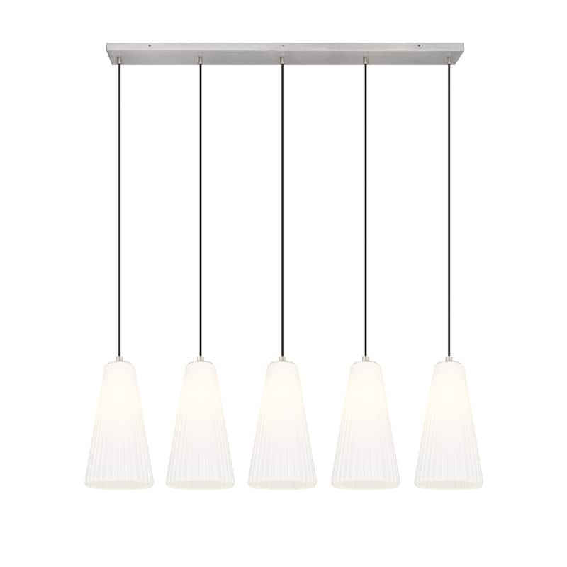 Farrell 5 Light Linear Chandelier in Brushed Nickel
