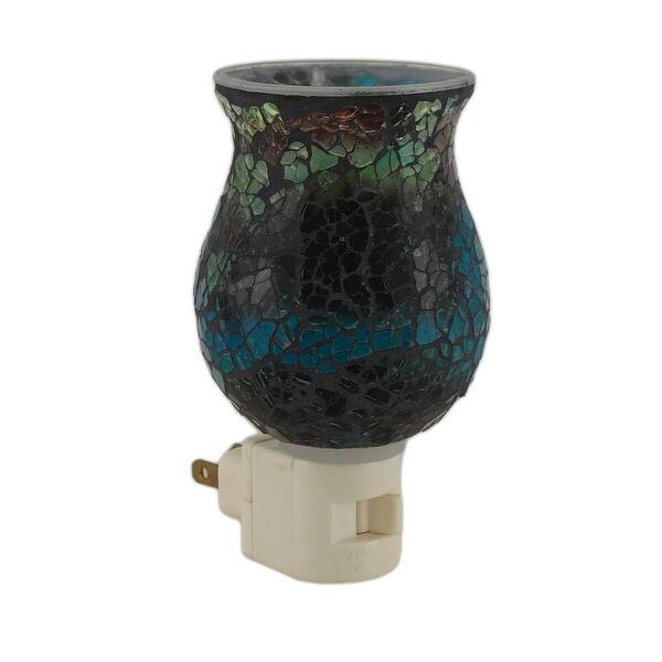 Shop Multicolored Mosaic Crackle Glass Night Light Overstock