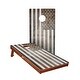 preview thumbnail 1 of 3, Vintage Black And White American Flag All-Weather Cornhole Boards NO Bags - Add Board Lights