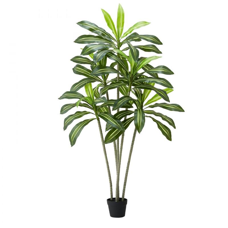 Realistic Artificial Dracaena Tree with Moss Planter and Lifelike PE Leaves for Indoor Home Decor