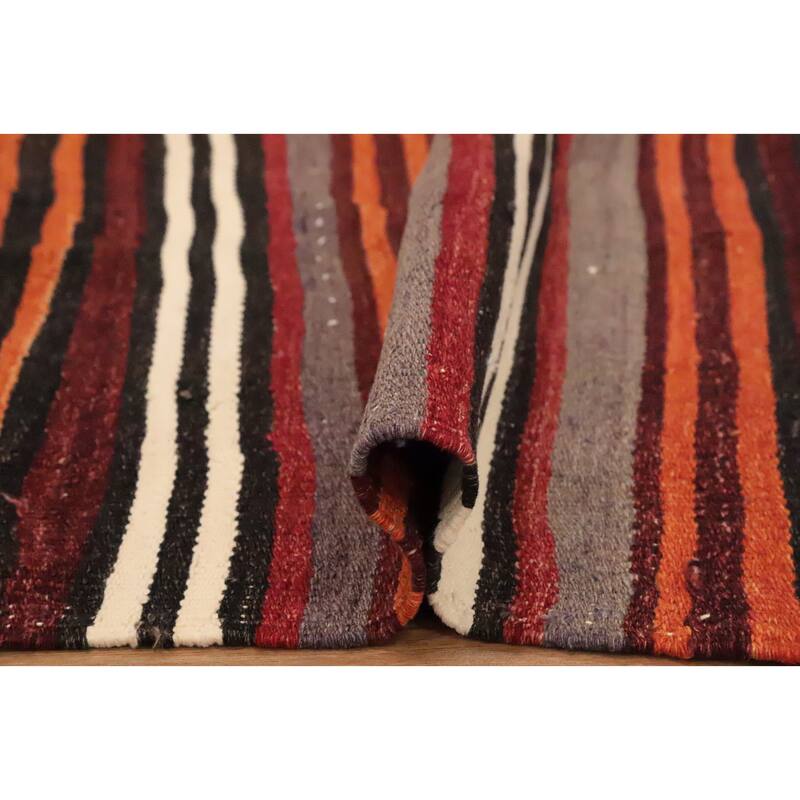 Hand Woven Oriental 100% Wool Carpet Southwestern Geometric Multi-Colored Kilim Area Rug - 9' 0'' X 4' 8''