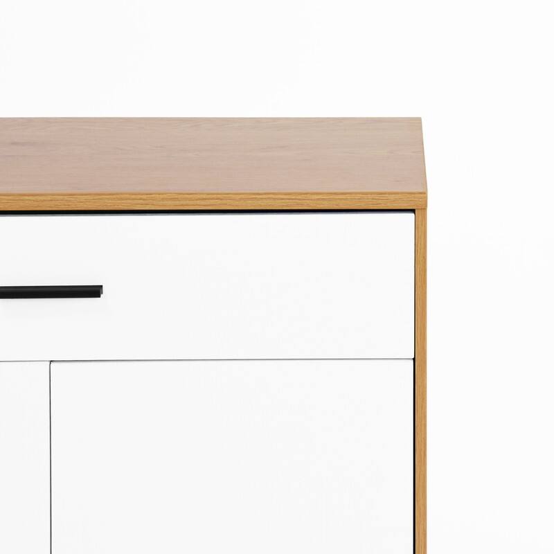 Modern 4-Tier Shoe Cabinet with Drawer & Adjustable Shelves, White Wooden Entryway Storage Organizer