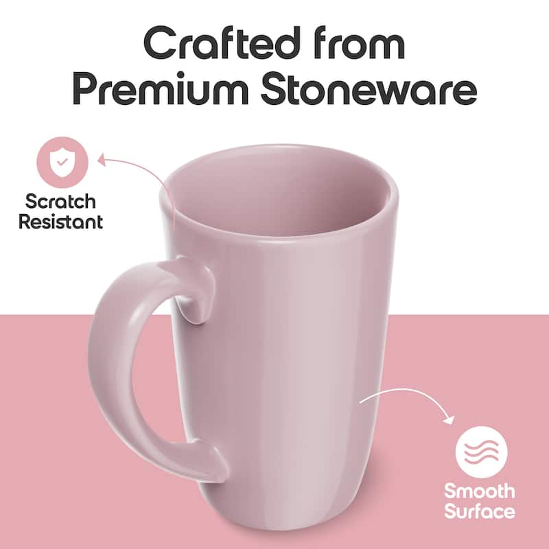 Omniware Set of 4 Teaz Cafe 18 oz Mugs with Matte Finish