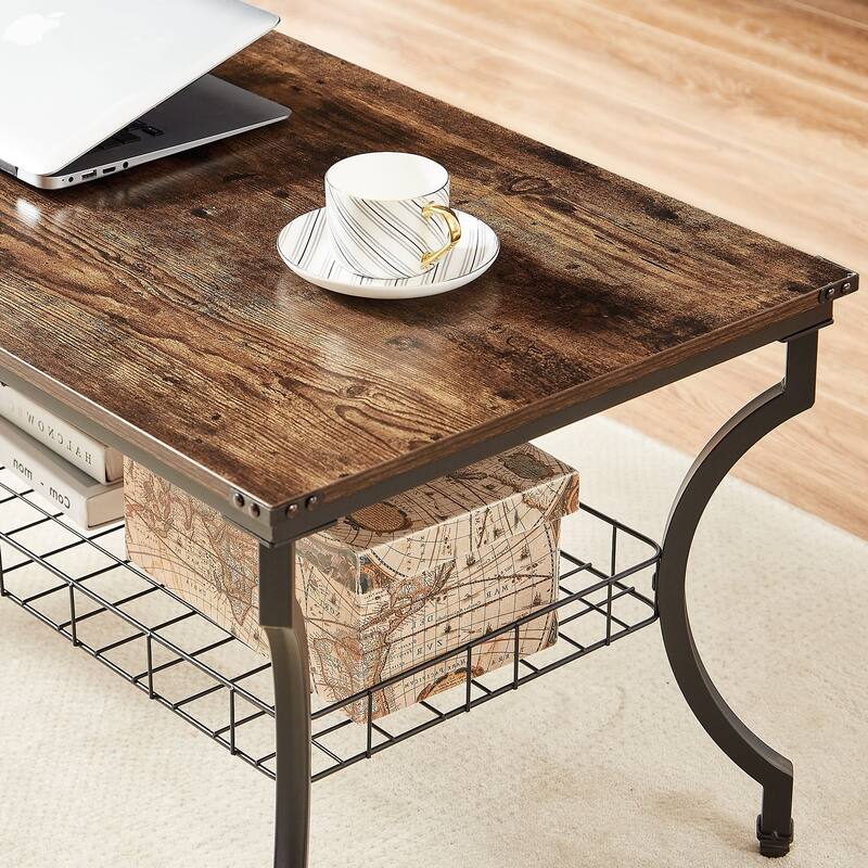 VECELO Mid Cectury 3-pieces Coffee Table Set, 3-Piece Living Room Table Set(Set of 3)