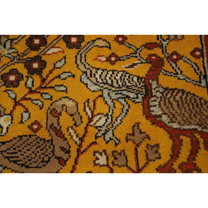 Hand Knotted Oriental 100% Wool Carpet Traditional Floral Oranges & Rust Ziegler Runner Rug - 8' 0'' X 2' 6''