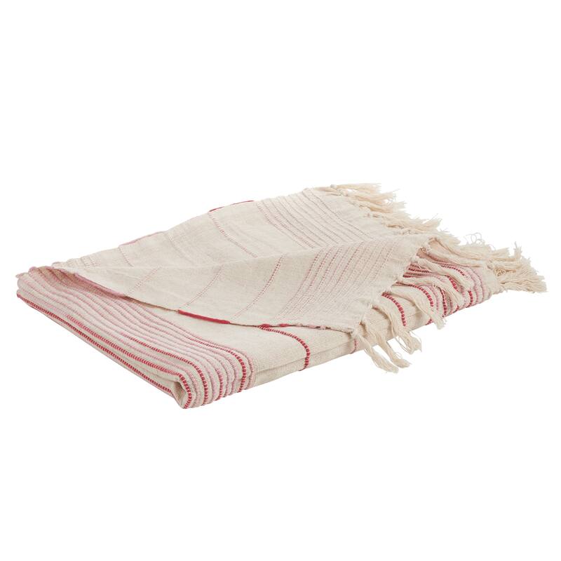 Throw Blanket With Striped Design