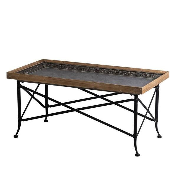 43 5 Black And Brown Classic Vintage Coffee Table On Sale Overstock 29238873